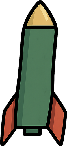 a bullet for the space ship player
. No background. Transparent background. Blank background. No shadows. 2d. In-Game asset. flat