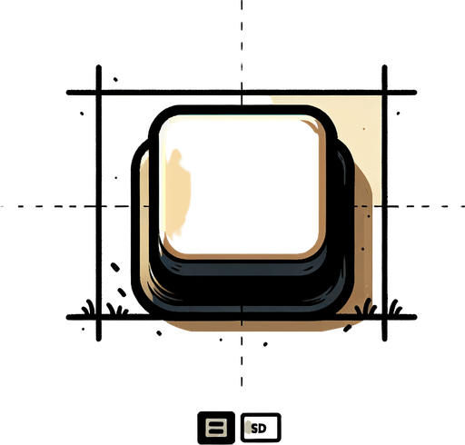 simple beige rectengular button vector drawing black outline.
Single Game Texture. In-Game asset. 2d.blank background . High contrast. No shadows.