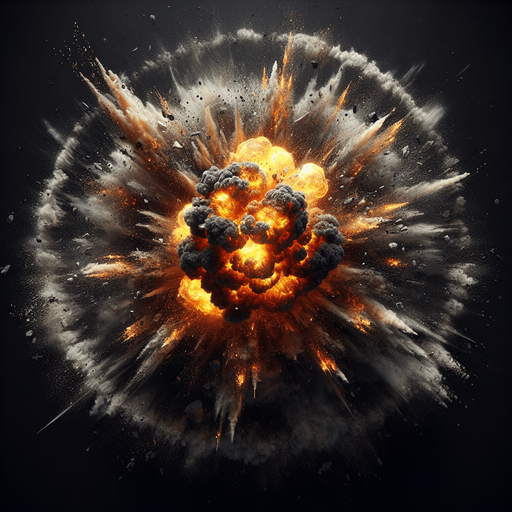 top view of an explosion effect.