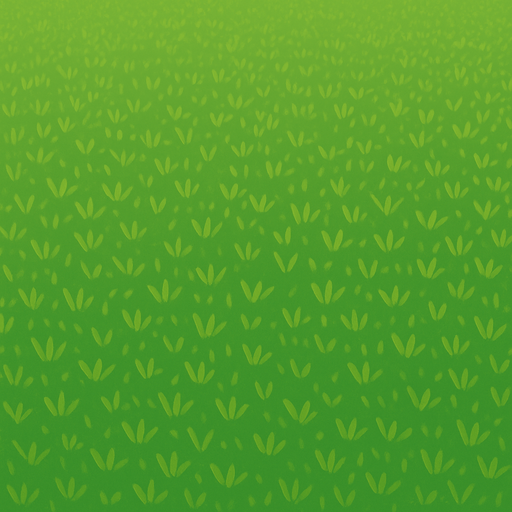 Hazlo un campo amplio, vista superior, pasto chiquito, estilo chibi lineless