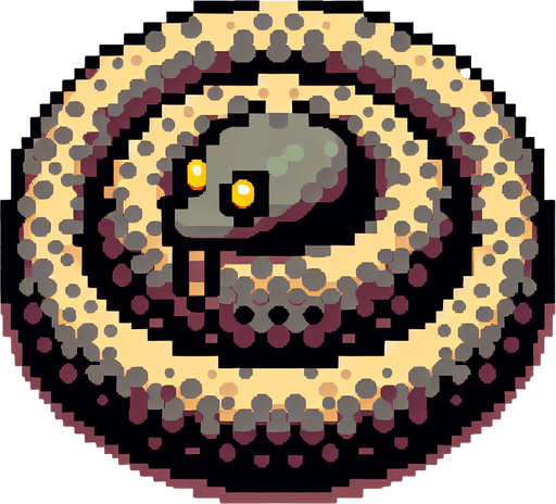 perspective of a simple snake rolled up on itself..
video game sprite