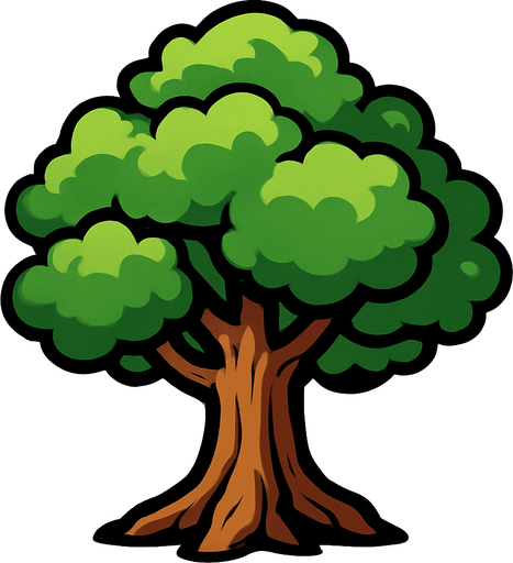 Ağaç.
In-Game asset.  2d.  High contrast.  No shadows