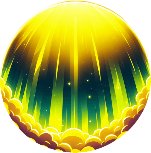 yellow bright aurora.
Single Game Texture.  In-Game asset.  2d.  Blank background.  High contrast.  No shadows