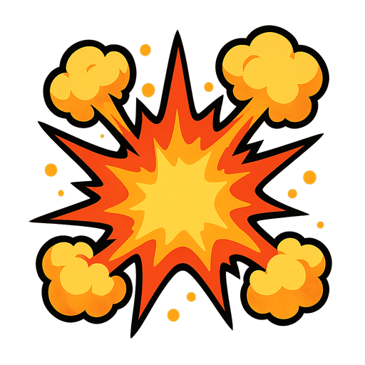 explosion 💥.
In-Game asset.  2d.  High contrast.  No shadows