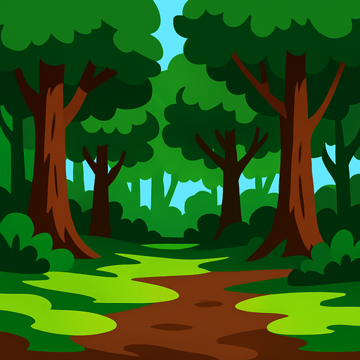 A forest background.
In-Game asset.  High contrast.  No shadows