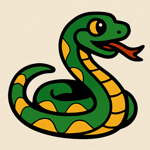 Snake.
In-Game asset.  2d.  High contrast.  No shadows