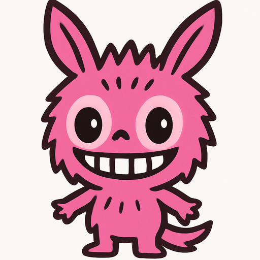Labubu pink.
In-Game asset.  2d.  High contrast.  No shadows