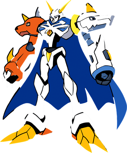 Omegamon.
In-Game asset.  2d.  High contrast.  No shadows