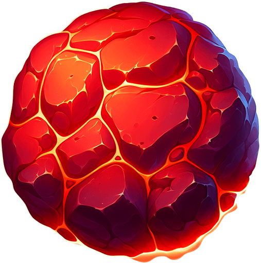 hot stone, red.
Single Game Texture.  In-Game asset.  2d.  Blank background.  High contrast.  No shadows