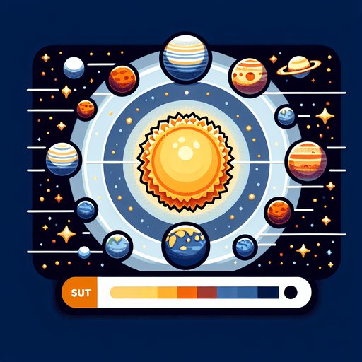 Solar system.
Single Game Texture.  In-Game asset.  2d.  Blank background.  High contrast.  No shadows