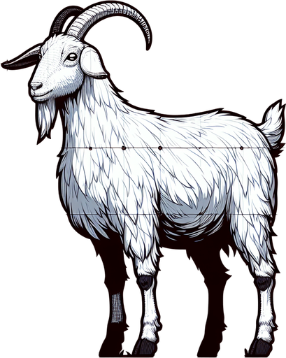 Goat.
Single Game Texture.  In-Game asset.  2d.  Blank background.  No shadows