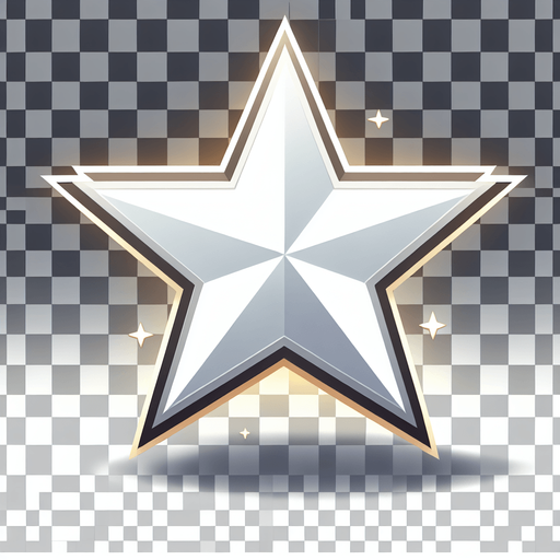 a single 2d star image.
Single Game Texture.  In-Game asset.  2d.  Blank background.  High contrast.  No shadows