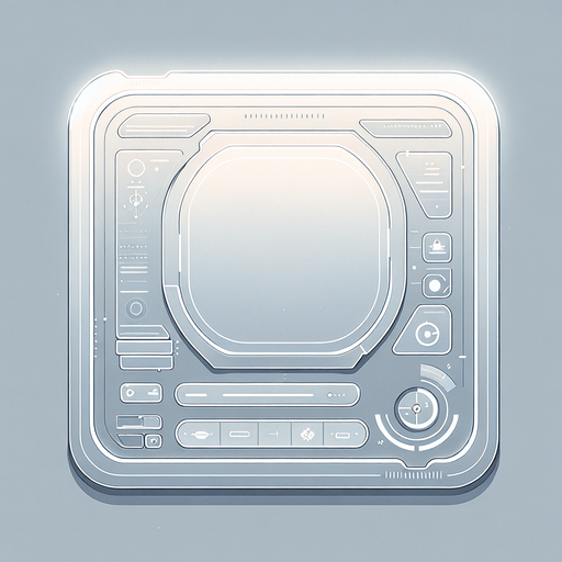 A minimalist spaceship settings dashboard designed as a flat, futuristic clipboard. The panel features a smooth, light background in a soft gradient of white to very pale grey, resembling a clean and modern digital surface. The edges are subtly rounded, with a faint glow along the perimeter to evoke a high-tech, spaceship-like vibe.

The interface is flat and ultra-simplistic, with no excessive details—just a few minimal icons or symbols subtly embedded near the corners to suggest functionality. The design retains the essence of a clipboard, emphasizing clarity, lightness, and a futuristic aesthetic while remaining entirely flat and unobtrusive..
Single Game Texture. In-Game asset. 2d. Blank background. High contrast. No shadows.