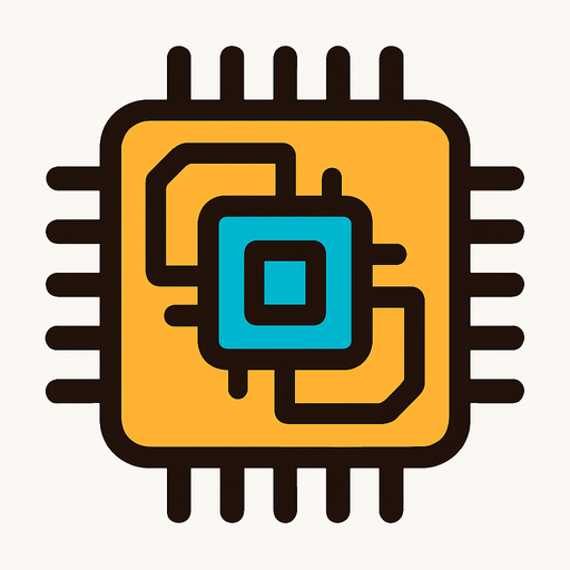 computer chip.
In-Game asset.  2d.  High contrast.  No shadows