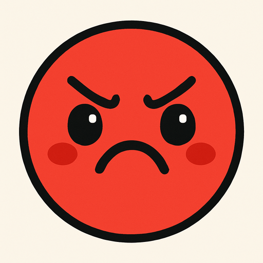 crea la imagen de una pelotita roja enojada y kawai simple.
In-Game asset.  2d.  High contrast.  No shadows