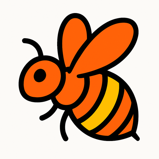 Abeille orange.
In-Game asset.  2d.  High contrast.  No shadows