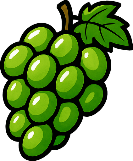 Green grape.
In-Game asset.  2d.  High contrast.  No shadows