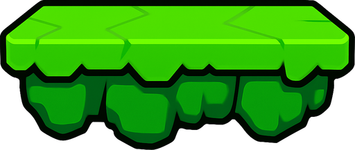 green platform.
In-Game asset.  2d.  High contrast.  No shadows