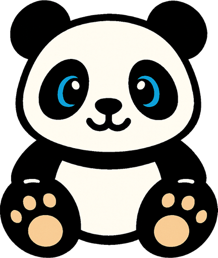 cute panda.
In-Game asset.  2d.  High contrast.  No shadows