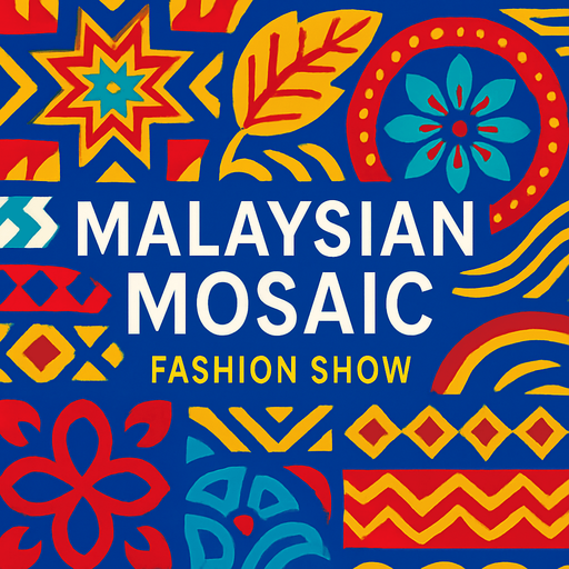 Design the background of Malaysian Mosaic like fashion show.
High contrast.  No shadows