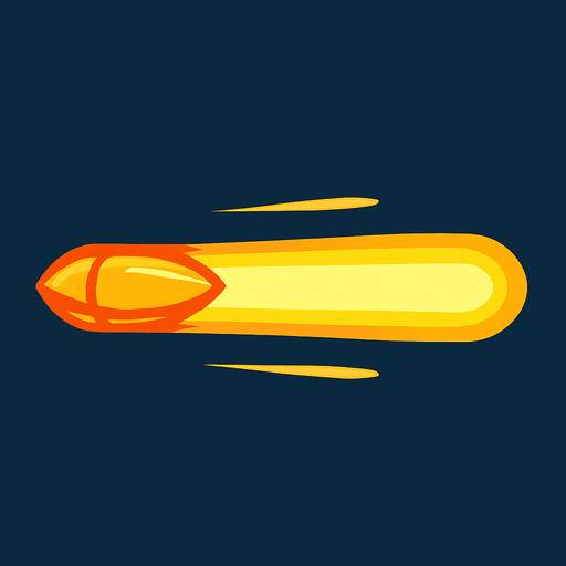 2d beam bullet.
In-Game asset.  2d.  High contrast.  No shadows