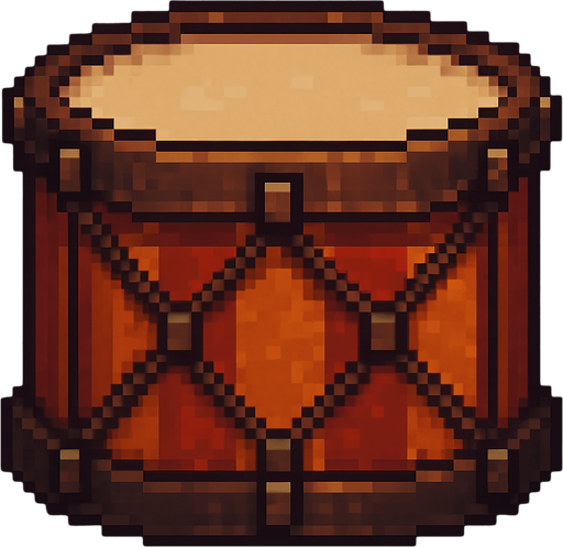 Drum 2d pixelart.
In-Game asset.  2d.  no drums