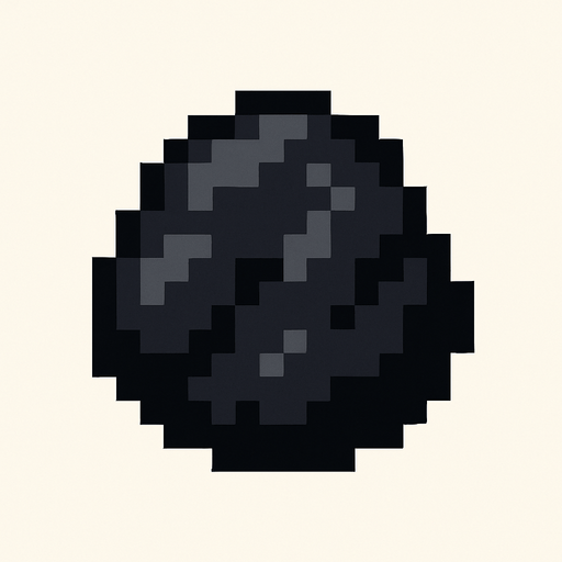 2d pixel bir kömür.
In-Game asset.  2d.  High contrast.  No shadows