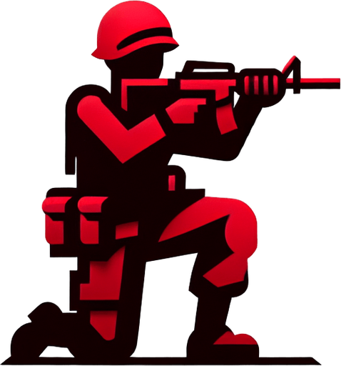 A red soldier toy Single Game Texture. In-Game asset. 2d. Blank background. High contrast. No shadows.
