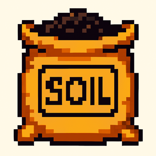 saco de tierra.
In-Game asset.  2d.  High contrast.  No shadows. pixelart