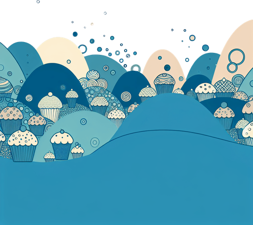Simple and beautiful Muffin World..
2d background picture, simple, minimalistic, cute, Pastellfarben, blue