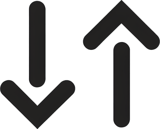 thin, black, up and down arrow.