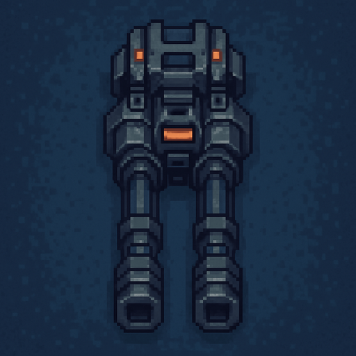 top down twin barrel sci-fi rapid machine gun cannon. pixel art
