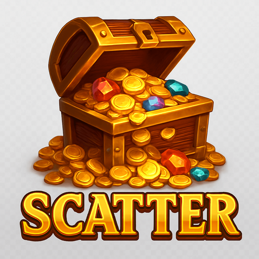 Crea un asset para el símbolo 'S' (Scatter) de Megaways: un Cofre del Tesoro o Bolsa de Dinero.
Un cofre del tesoro abierto, desbordando monedas de oro y joyas, o una bolsa de dinero con el signo '$'. Debe ser visualmente atractivo y sugerir una recompensa. Colores dorados, marrones y brillantes. Estilo de casino de aventura. Fondo transparente. Símbolo de bonificación.
In-Game asset.  2d.  High contrast.  No shadows