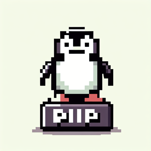 penguin RIP stone. pixelated. 8 bit. Single Game Texture. In-Game asset. 2d. Blank background. High contrast. No shadows.