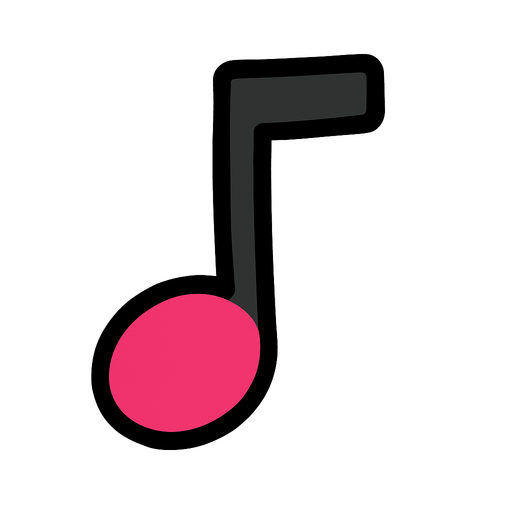 2D muzik yalniz notasi.
In-Game asset.  2d.  High contrast.  No shadows