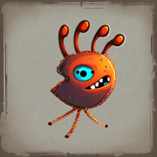 2D Single Monster. In-Game asset. 2d. Blank background. High contrast. No shadows..