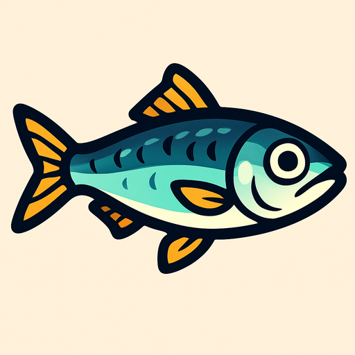 sardine.
In-Game asset.  2d.  High contrast.  No shadows