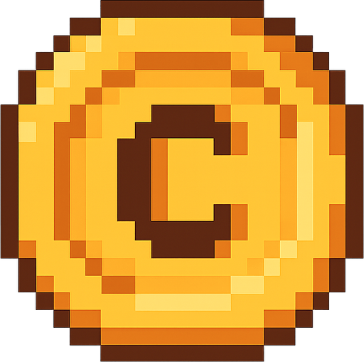 Pixel 2d coin. No background. Transparent background. Blank background. No shadows. 2d. In-Game asset. flat