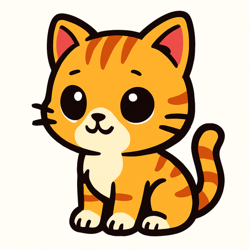 bebek kedi.
In-Game asset.  2d.  High contrast.  No shadows