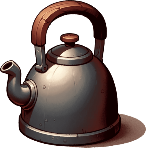 котел в стиле hand-paint.
Single Game Texture.  In-Game asset.  2d.  Blank background.  High contrast.  No shadows