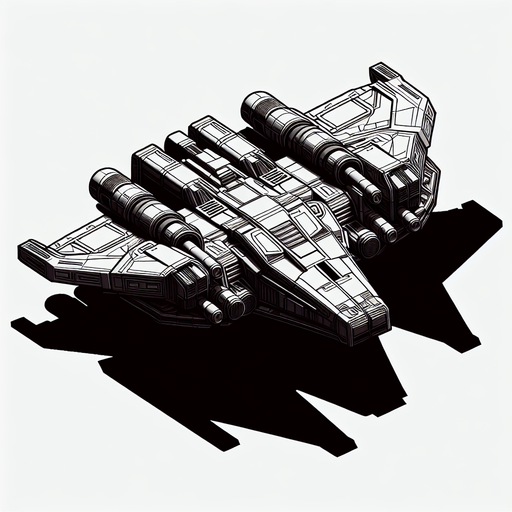 Spaceship.
Single Game Texture.  In-Game asset.  2d.  Blank background.  High contrast.  No shadows. 3d