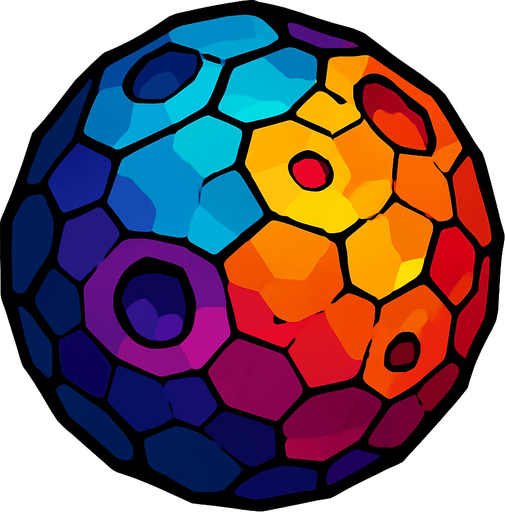 colorful meteor ball no flame effect.
In-Game asset.  2d.  High contrast.  No shadows