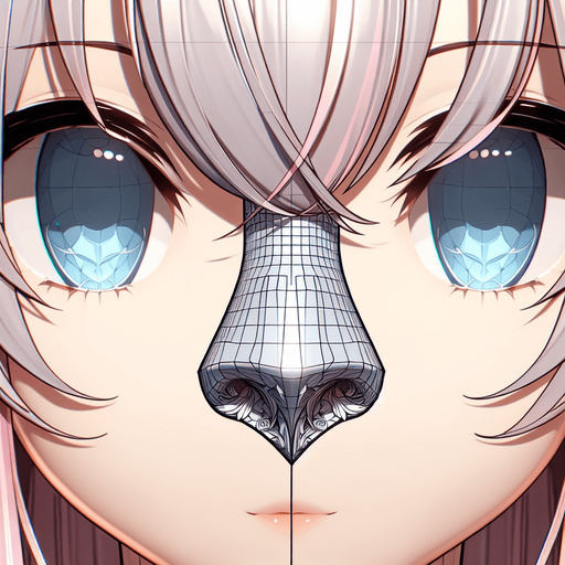 A beautiful and slim nose in a anime style.
Single Game Texture. In-Game asset. 2d. Blank background. High contrast. No shadows.