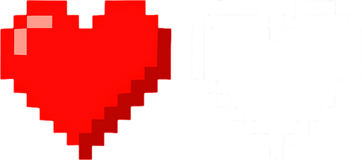 Две разнавидно сти сердца подно и пустое пиксильно хп.
In-Game asset.  2d.  High contrast.  No shadows