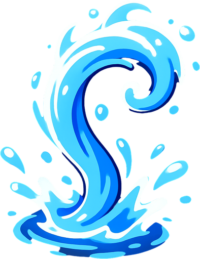 Poder de água estilo Mago inspirado em pokémon e Digimon.
In-Game asset.  2d.  High contrast.  No shadows