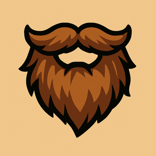 brown beard.
In-Game asset.  2d.  High contrast.  No shadows
