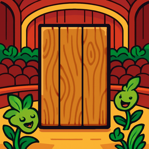WoodPanel en una sala de conciertos viviente.
In-Game asset.  2d.  High contrast.  No shadows