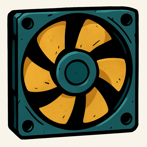 Cooling fan.
In-Game asset.  2d.  High contrast.  No shadows