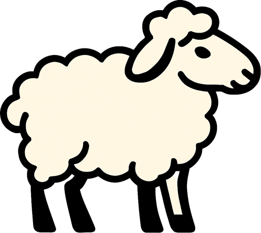 koyun beyaz.
In-Game asset.  2d.  High contrast.  No shadows
