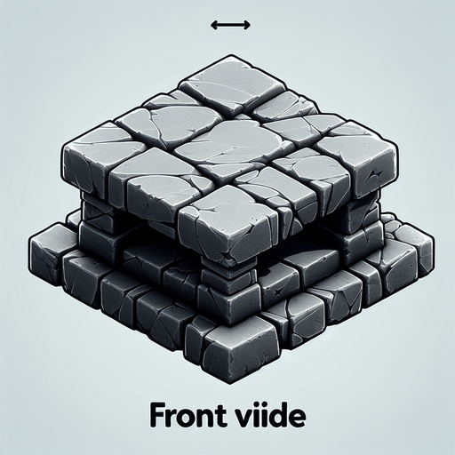 a single platform made of stone 2D front view.
Single Game Texture. In-Game asset. 2d. Blank background. High contrast. No shadows.